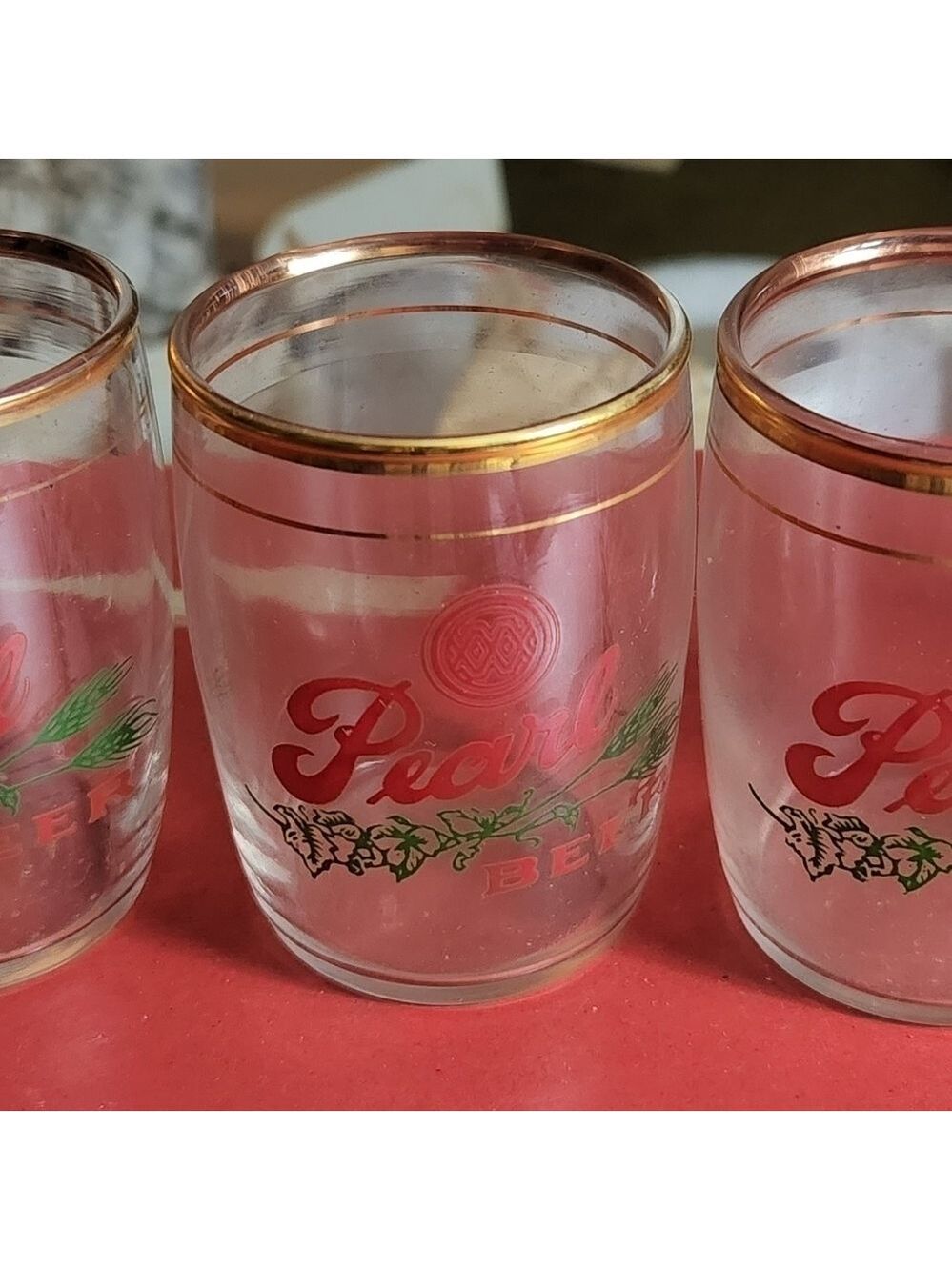 Rare vintage collector's boxed set/5 of Pearl Beer xXx Barrel Tasting Glasses - Picture 3 of 5